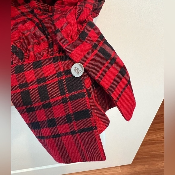 Lauren Ralph Lauren Red Klaryce Plaid Button-Down Blouse Size L NWT - Picture 9 of 16
